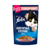 Влажный корм Felix Аппетитные кусочки для взрослых кошек, с лососем в желе