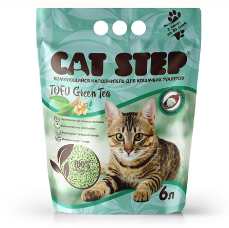 Cat Step Tofu Green Tea Наполнитель для кошачьих туалетов, растительный комкующийся – интернет-магазин Ле’Муррр