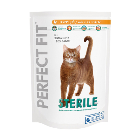 Perfect Fit Sterile Сухой корм для стерилизованных кошек и кастрированных котов (c курицей) – интернет-магазин Ле’Муррр