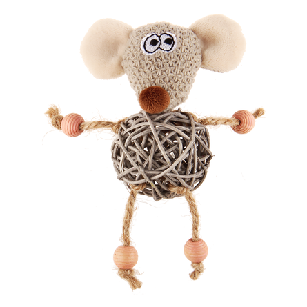 GiGwi Игрушка для кошек Мышка с плетеным мячиком с колокольчиком – интернет-магазин Ле’Муррр