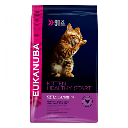 Eukanuba Kitten Healthy Start Сухой корм для котят (с курицей и печенью) – интернет-магазин Ле’Муррр