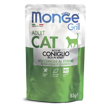 Monge Cat Grill Pouch Паучи для взрослых кошек (итальянский кролик) – интернет-магазин Ле’Муррр