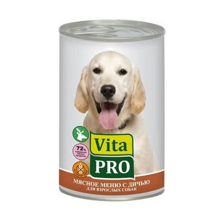 Vita Pro Кусочки паштета в соусе для взрослых собак всех пород (с дичью) – интернет-магазин Ле’Муррр