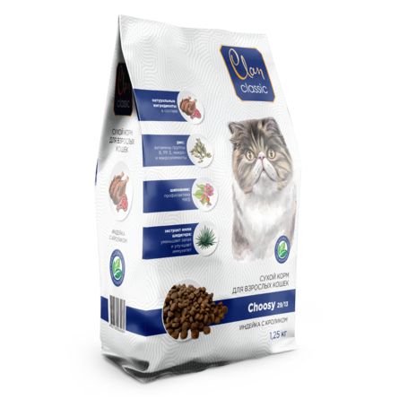 CLAN CLASSIC Choosy Сухой корм для кошек, с индейкой и кроликом – интернет-магазин Ле’Муррр