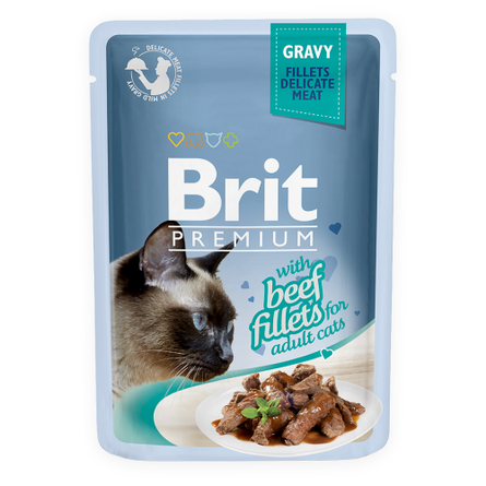 Brit Premium Cat Beef Fillets Кусочки паштета в соусе для взрослых кошек (с говядиной) – интернет-магазин Ле’Муррр
